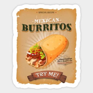 Vintage Burritos Adv. Sticker